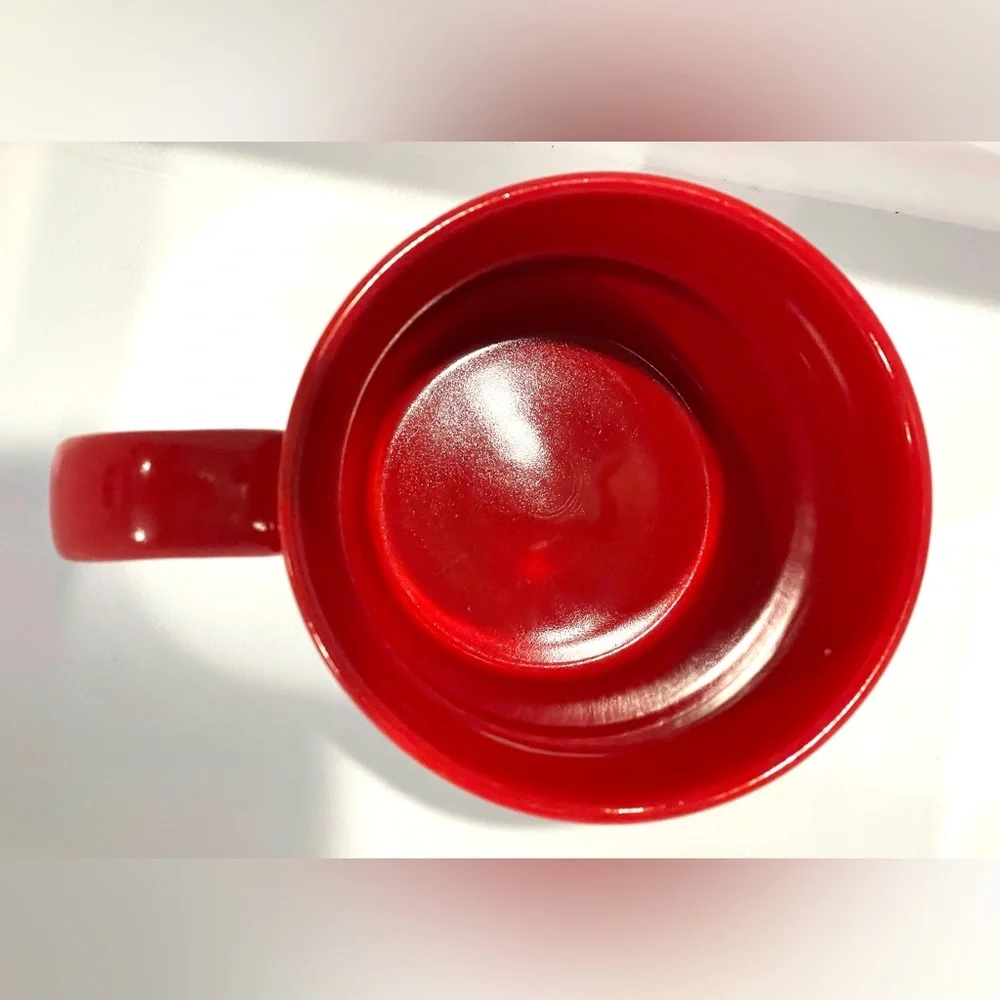 CRATE & BARREL Red & White, Red Interior, Cocoa/Coffee/Tea Mug